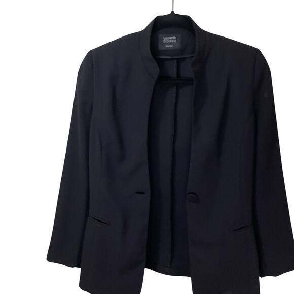 Leonardo DiCaprio Milano Womens M Black Blazer Jacket Shoulder Pads Academia - Picture 1 of 12